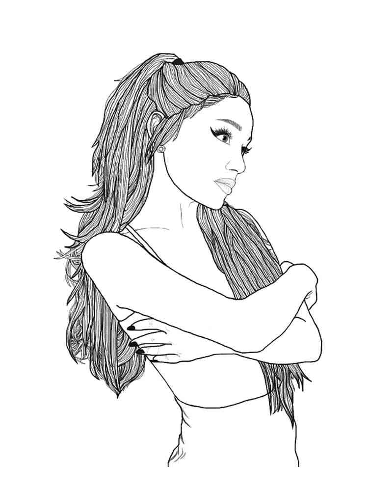 Yazdırılabilir Ariana Grande Çocuklar İçin Boyama Sayfası
