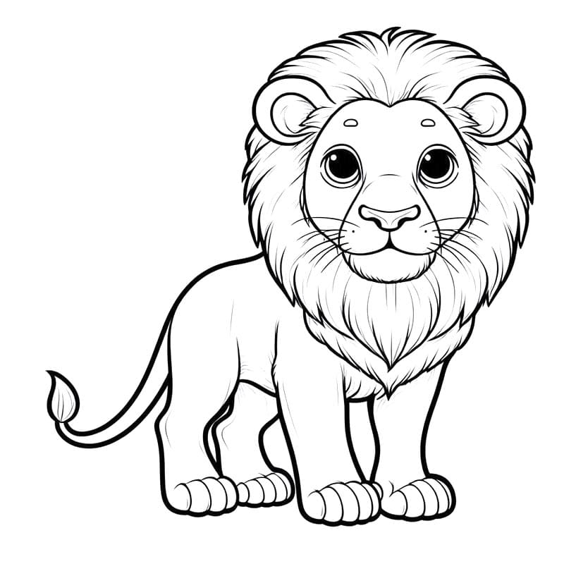 Yazdırılabilir Aslan Resmi Boyama Sayfası