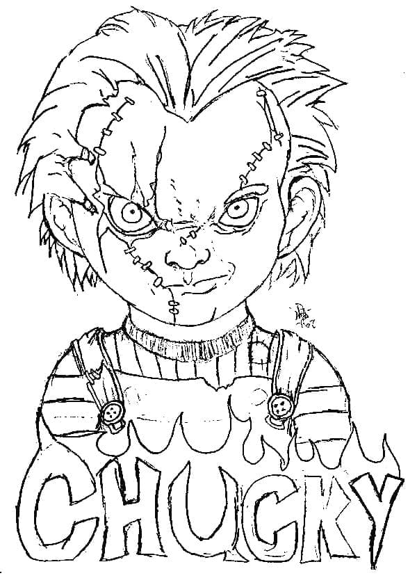 Yazdırılabilir Bedava Chucky Boyama Sayfası