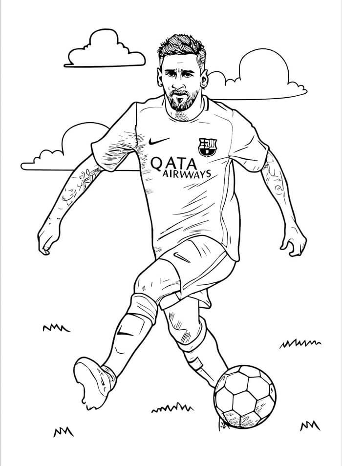 Yazdırılabilir Bedava Lionel Messi Boyama Sayfası