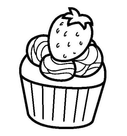 Yazdırılabilir Cupcake Görseli Boyama Sayfası