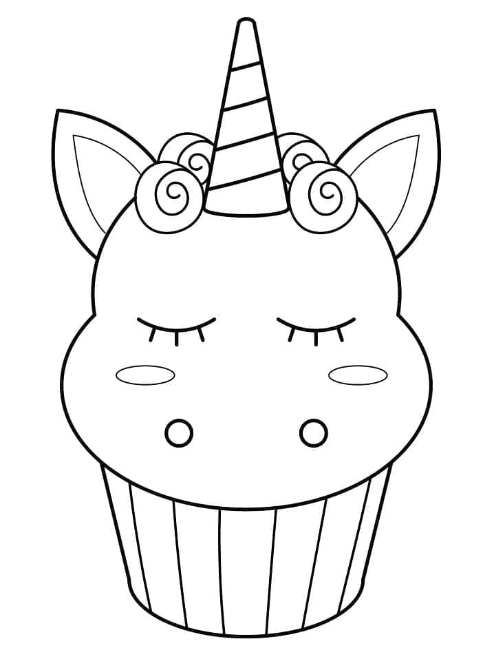 Yazdırılabilir Cupcake Boyama Sayfası