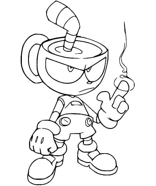 Yazdırılabilir Cuphead Çocuklar İçin Boyama Sayfası