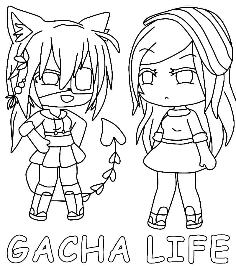 Yazdırılabilir Gacha Life Bedava Boyama Sayfası