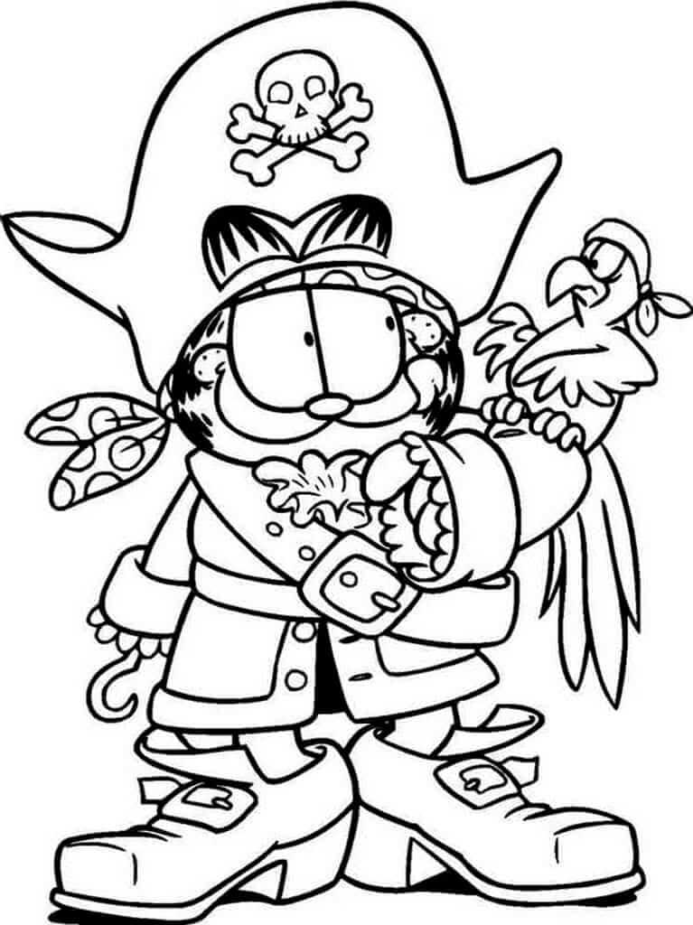 Yazdırılabilir Garfield Ücretsiz Boyama Sayfası