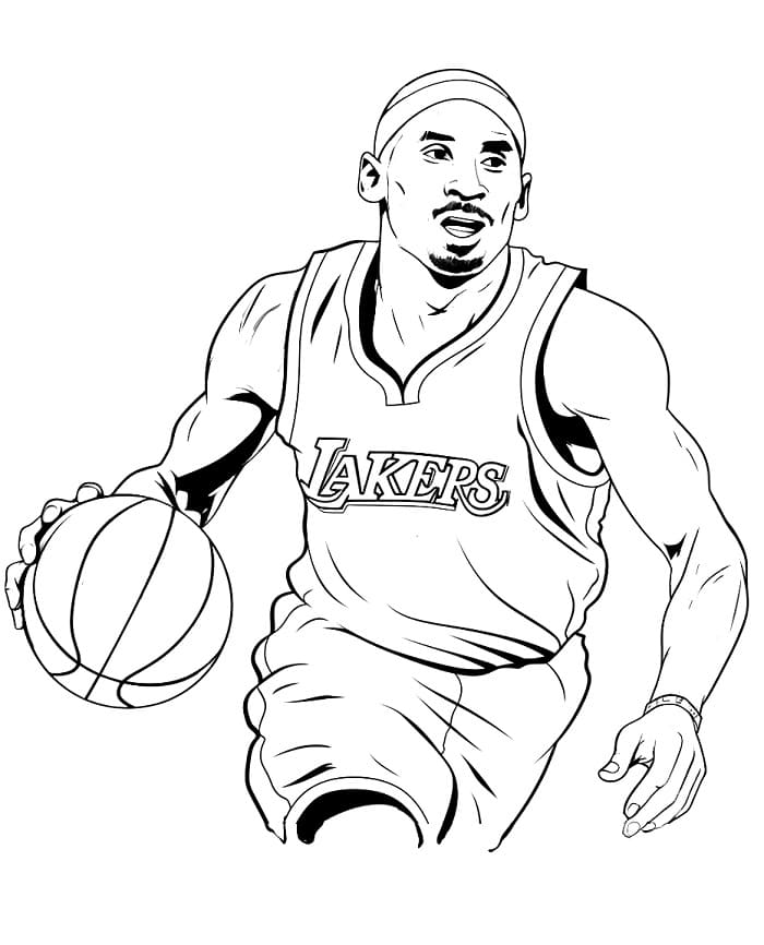 Yazdırılabilir Kobe Bryant Boyama Sayfası