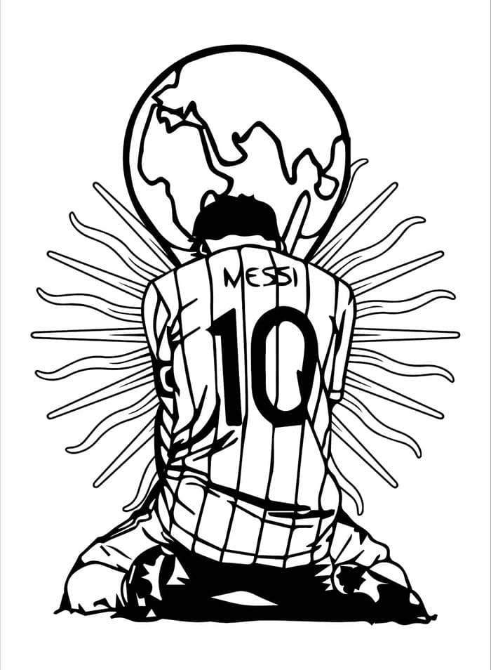 Yazdırılabilir Lionel Messi Boyama Sayfası