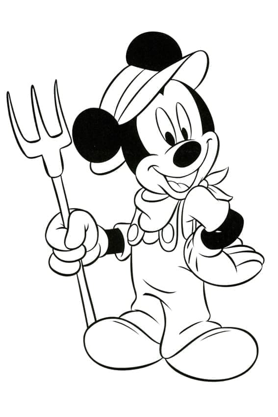 Yazdırılabilir Mickey Mouse Boyama Sayfası