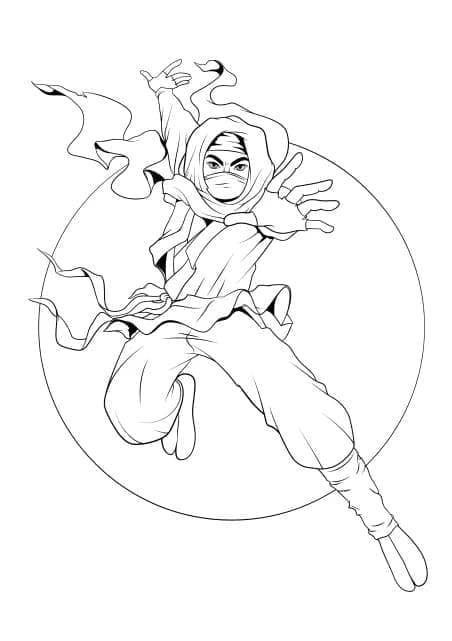 Yazdırılabilir Ninja Görseli Boyama Sayfası