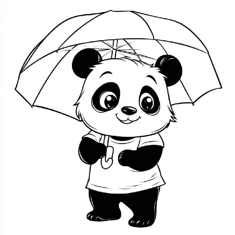 Yazdırılabilir Panda Görseli Boyama Sayfası