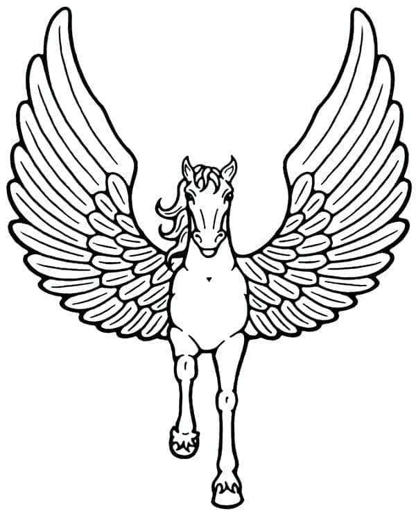 Yazdırılabilir Pegasus Görseli Boyama Sayfası