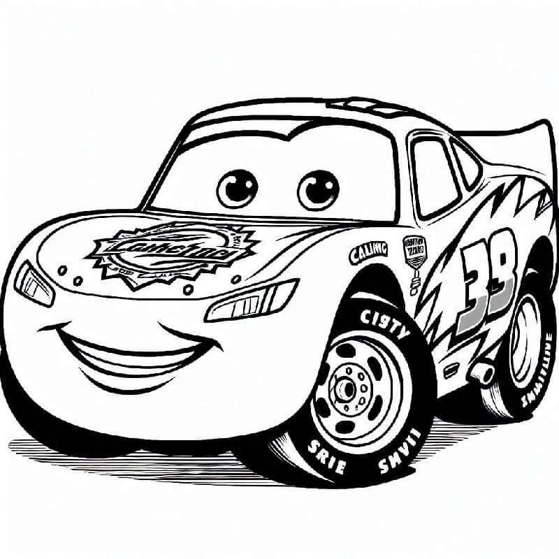 Yazdırılabilir Şimşek McQueen Bedavaya Boyama Sayfası