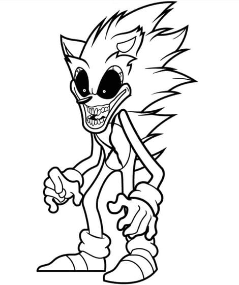 Yazdırılabilir Sonic Exe Çocuklar İçin Boyama Sayfası