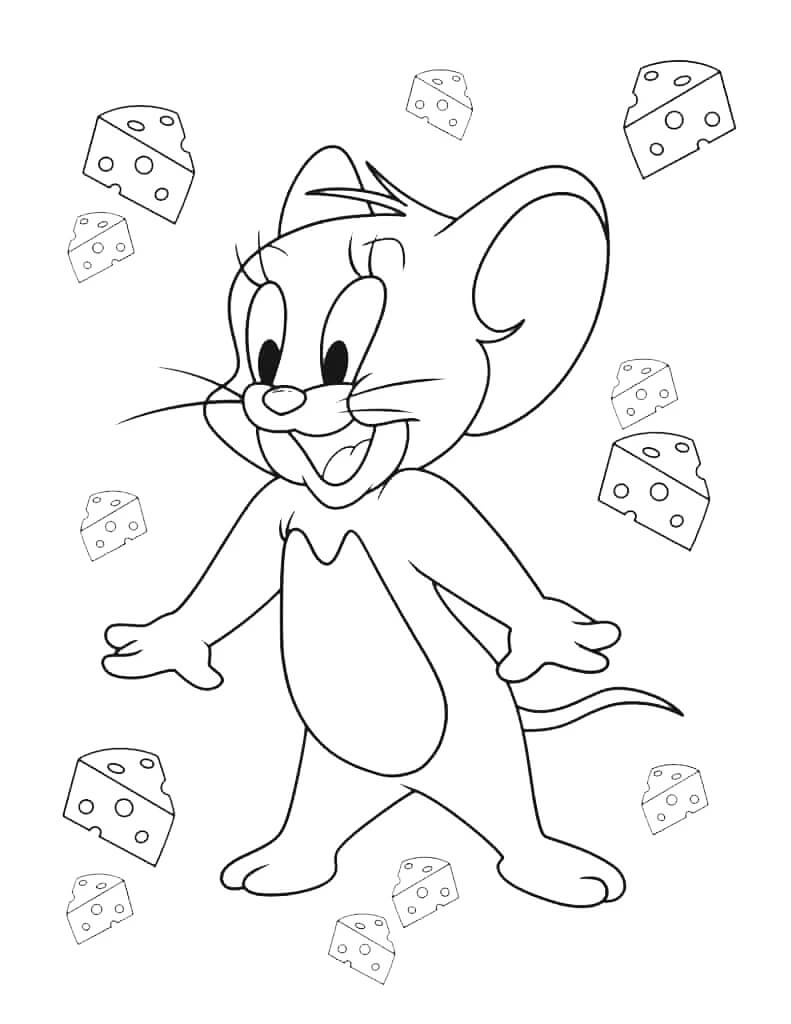Yazdırılabilir Tom ve Jerry Ücretsiz Boyama Sayfası