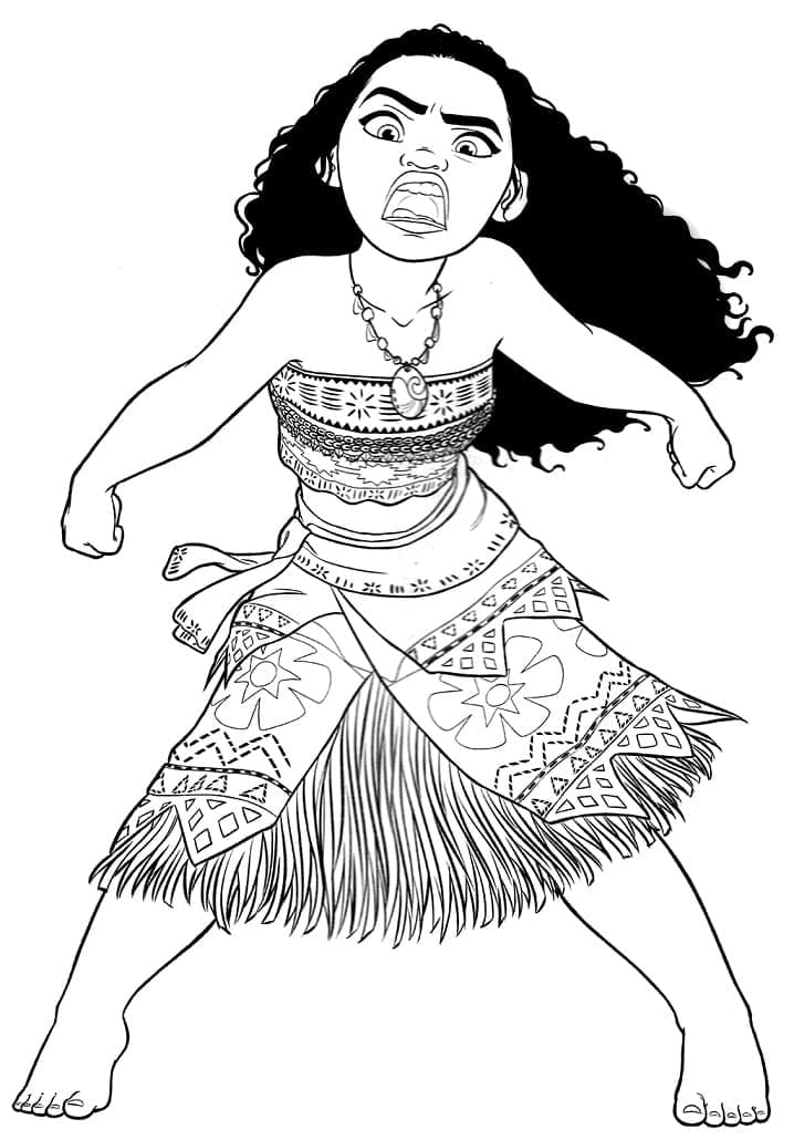 Yazdırılabilir Ücretsiz Moana Boyama Sayfası
