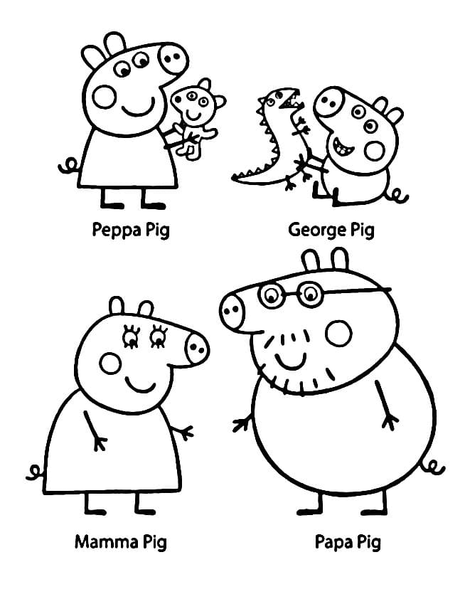 Yazdırılabilir Ücretsiz Peppa Pig Boyama Sayfası
