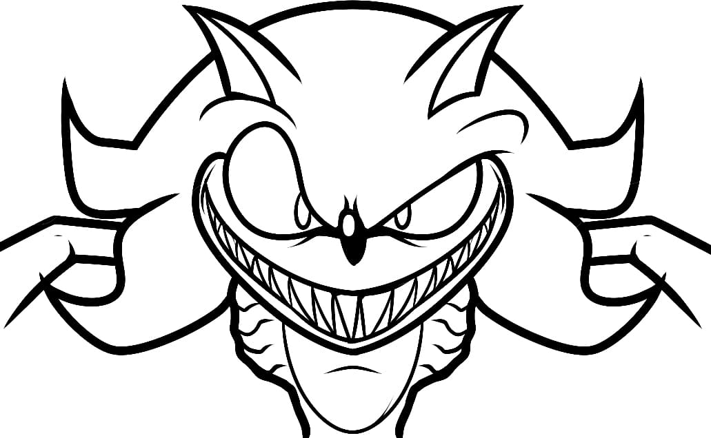 Yazdırılabilir Ücretsiz Sonic Exe Boyama Sayfası