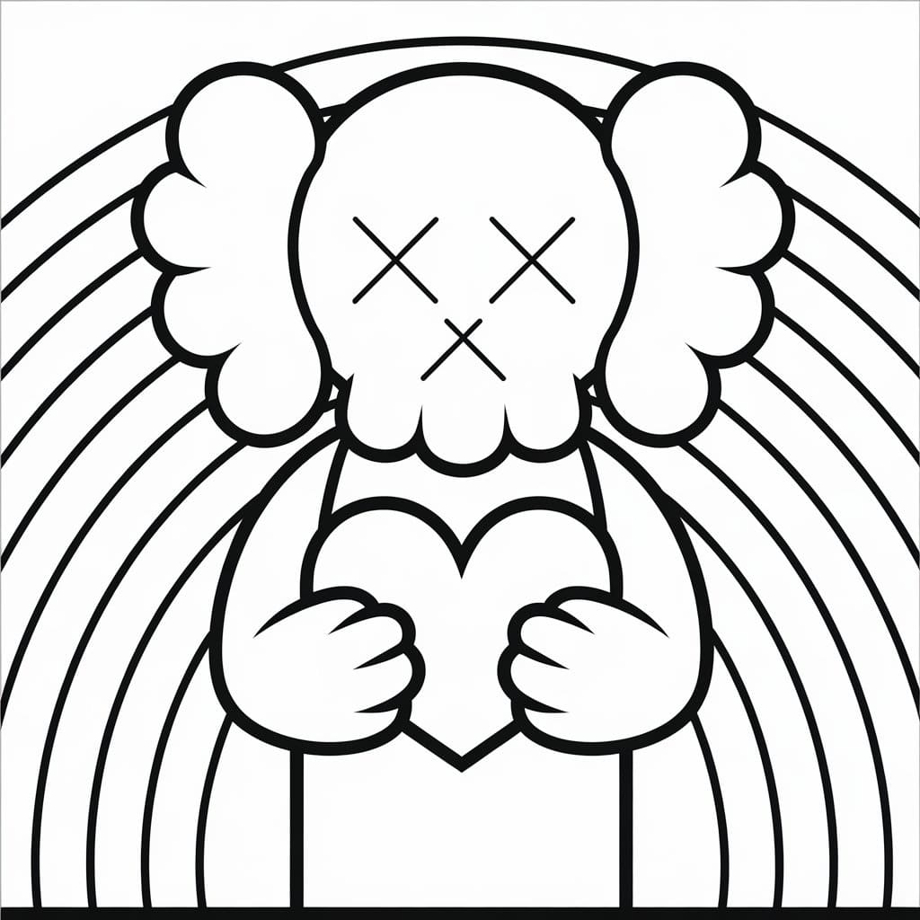 Yazdırılabilir ücretsiz Kaws Boyama Sayfası