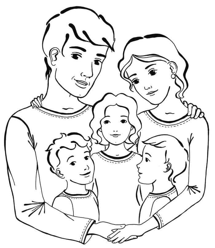 Yazdırılacak Aile Boyama Sayfası