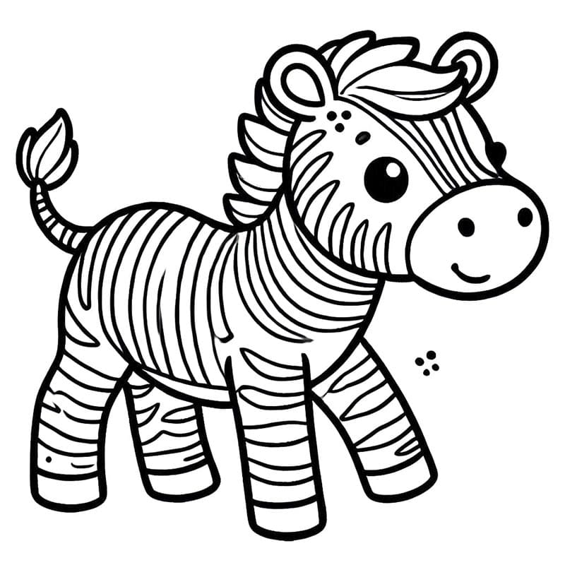 Yazdırılacak Ücretsiz Zebra Boyama Sayfası