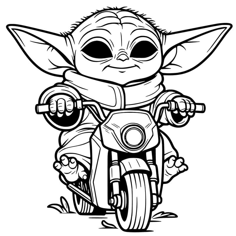 Yazdırmalık Baby Yoda Görseli Boyama Sayfası