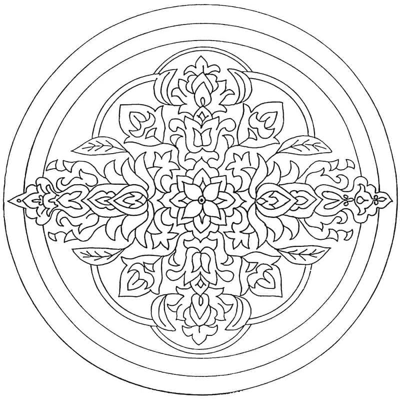 Yetişkinler İçin Bedava Mandala Boyama Sayfası