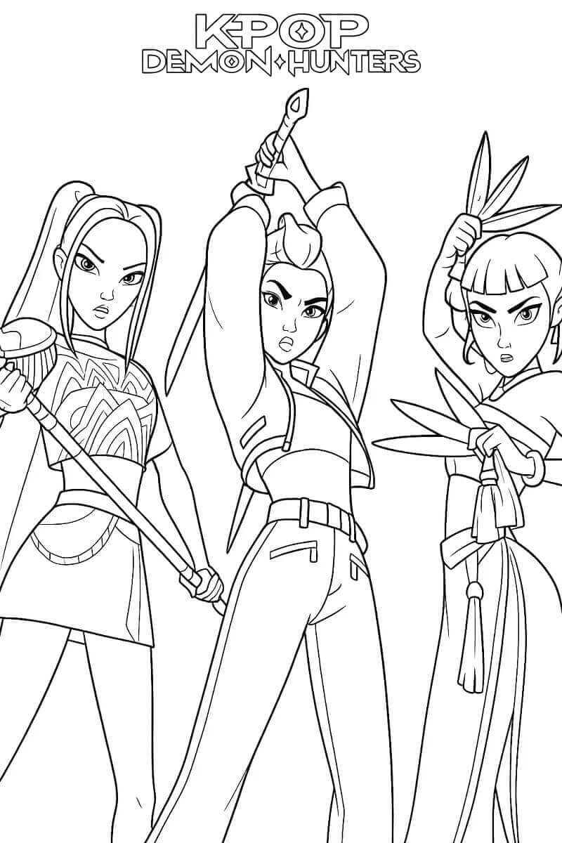Kpop Demon Hunters (11) Boyama Sayfası