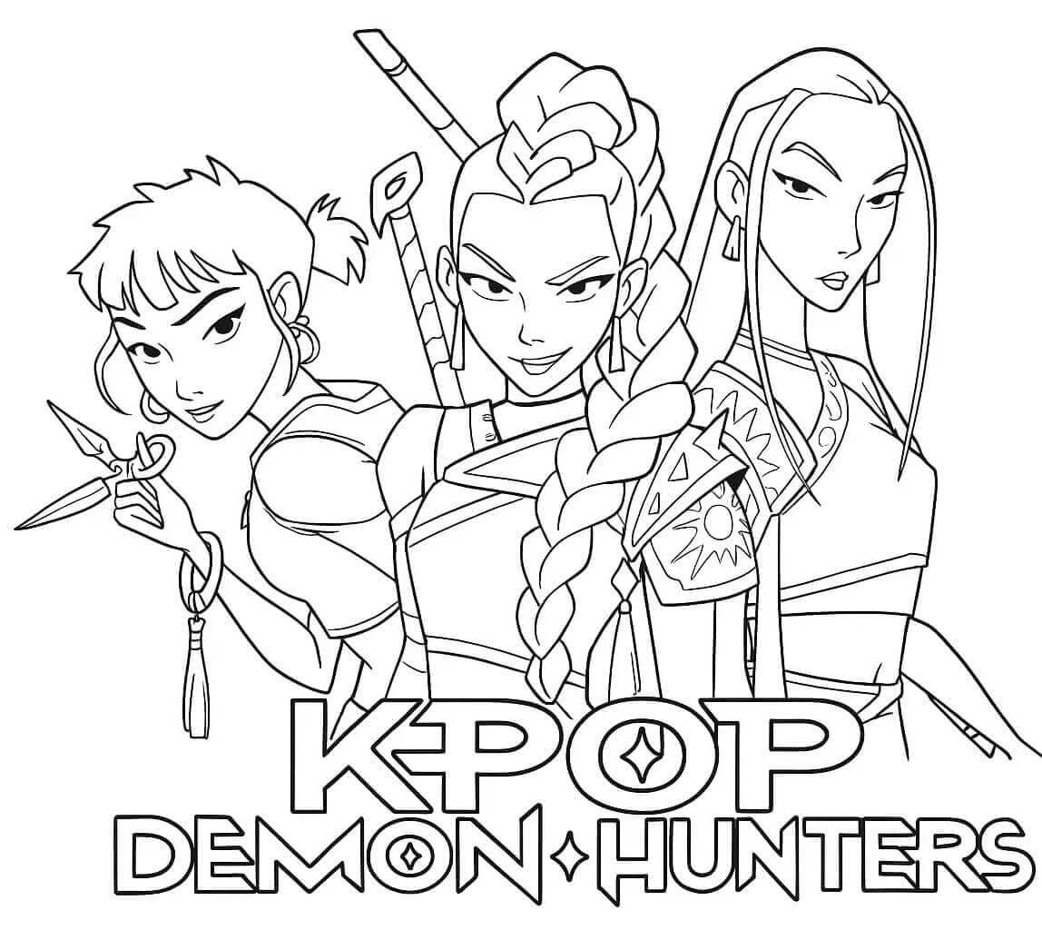 Kpop İblis Avcıları (KPop Demon Hunters) Boyama Sayfaları