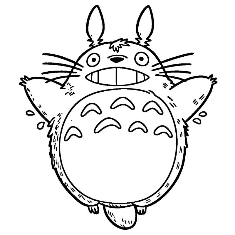 3 Yaş Çocuklar İçin Totoro Boyama Sayfası