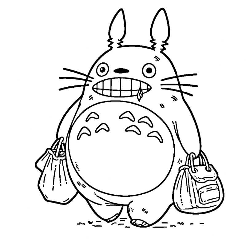5 Yaş Çocuklar İçin Totoro Boyama Sayfası