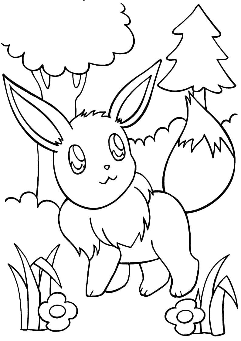 Basit Eevee Boyama Sayfası