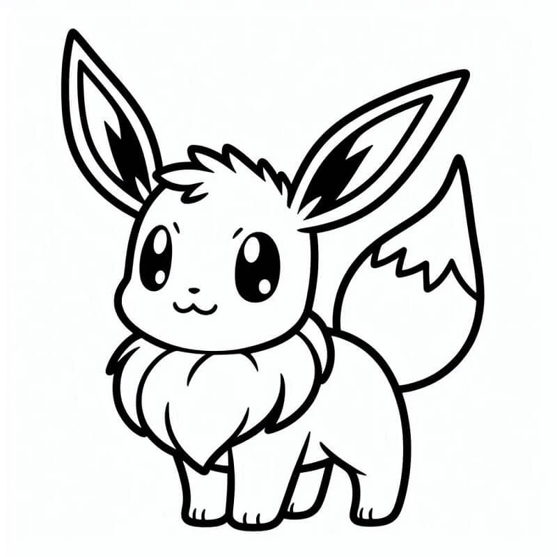 Bedava Yazdırılabilir Eevee Boyama Sayfası
