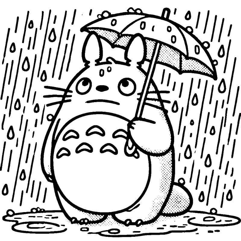 Bedava Yazdırılacak Totoro Boyama Sayfası