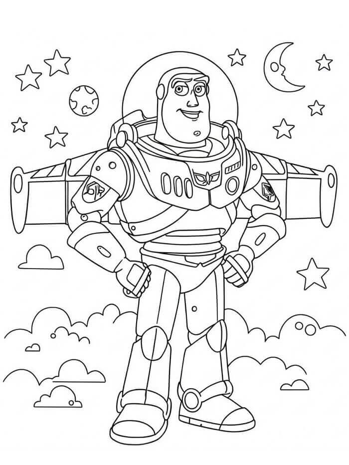Buzz Lightyear Disney Oyuncak Hikayesi Boyama Sayfası