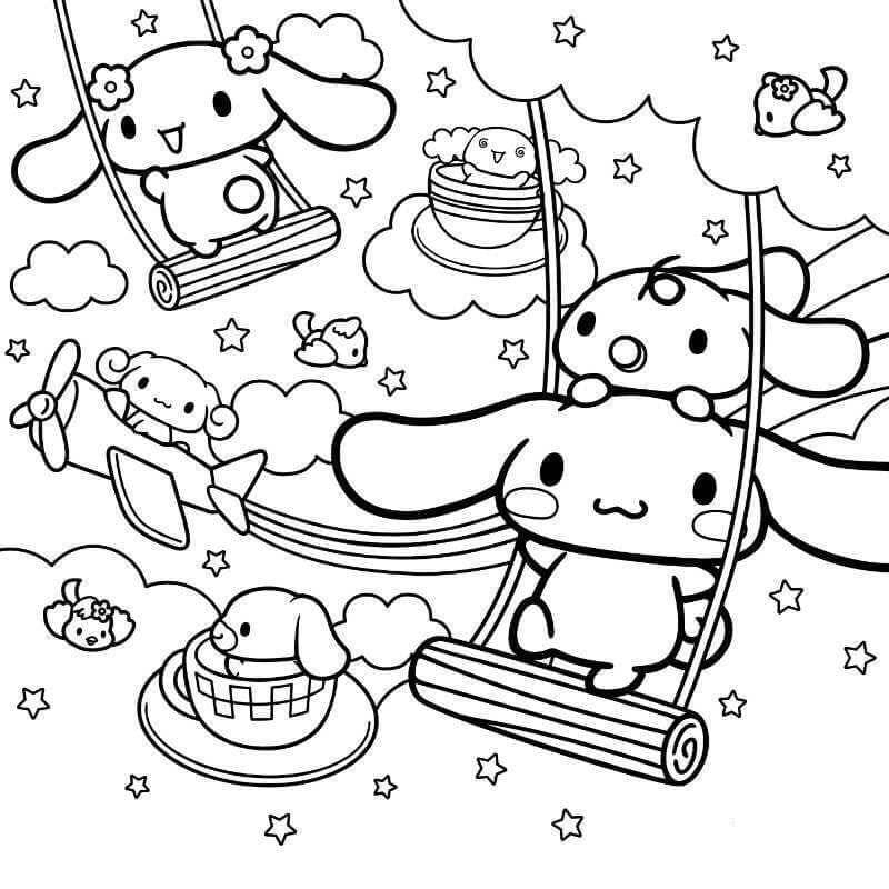 Cinnamoroll Ücretsiz Resim Boyama Sayfası