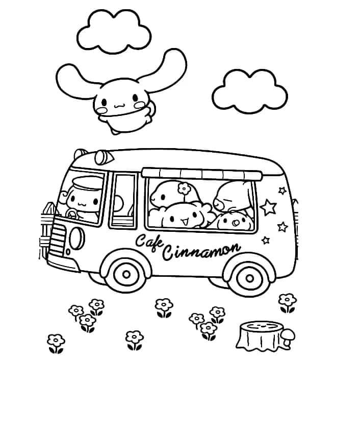 Cinnamoroll Yazdırılabilir Çocuklar İçin Boyama Sayfası