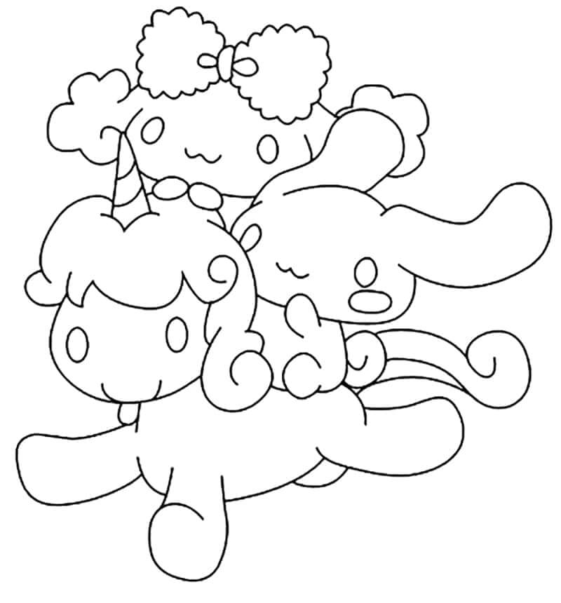 Cinnamoroll Yazdırılabilir Resim Boyama Sayfası