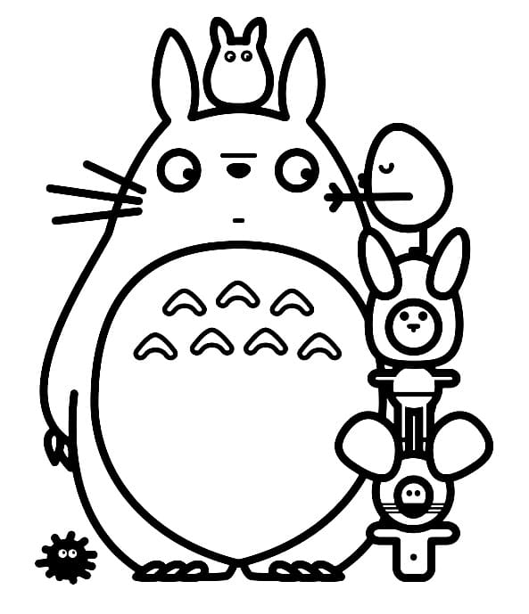 Çocuklar İçin Bedava Totoro Boyama Sayfası