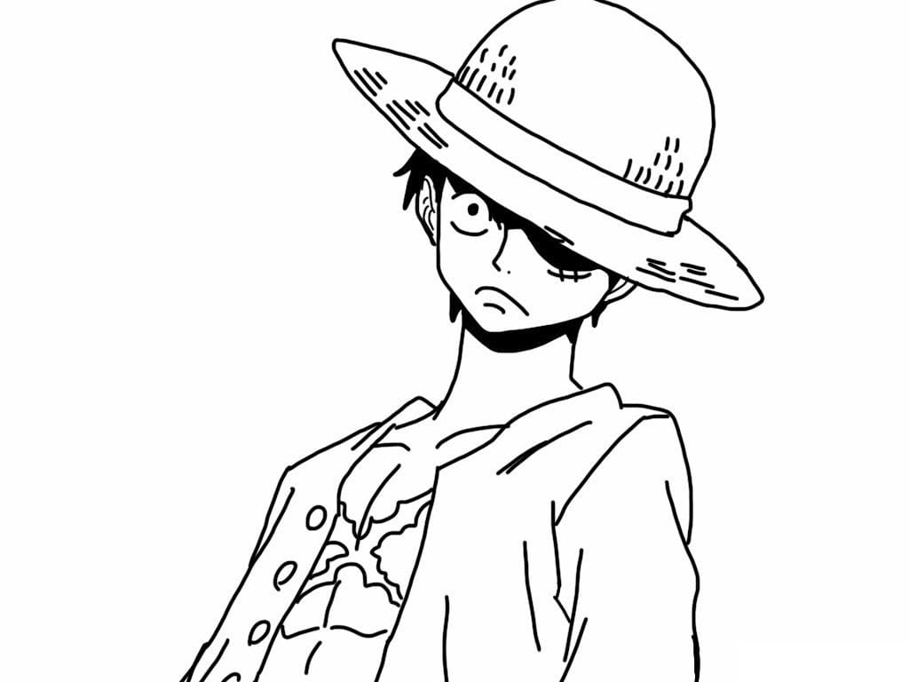 Çocuklar İçin Luffy Yazdırılabilir Boyama Sayfası