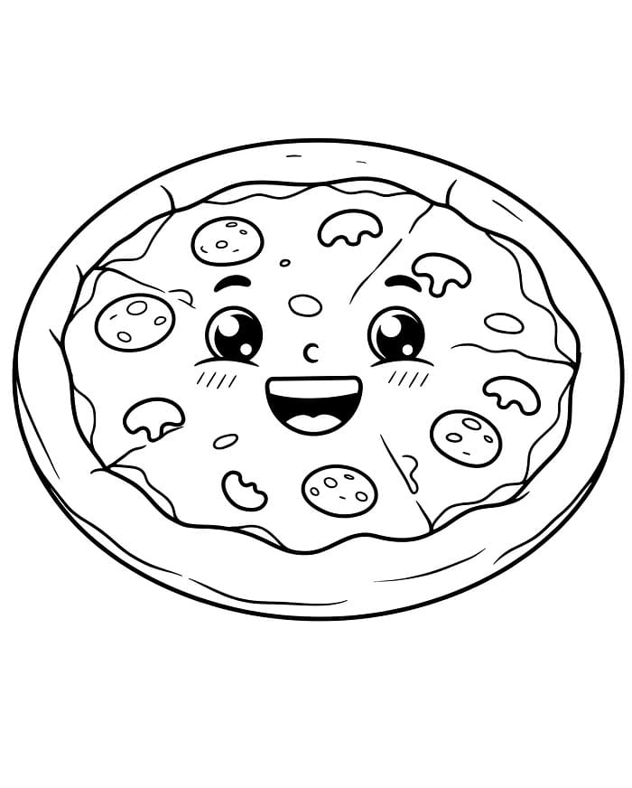 Çocuklar İçin Pizza Boyama Sayfası