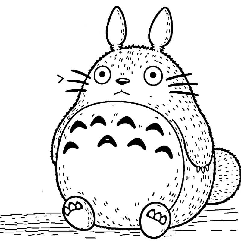 Çocuklar İçin Totoro Yazdırılabilir Boyama Sayfası