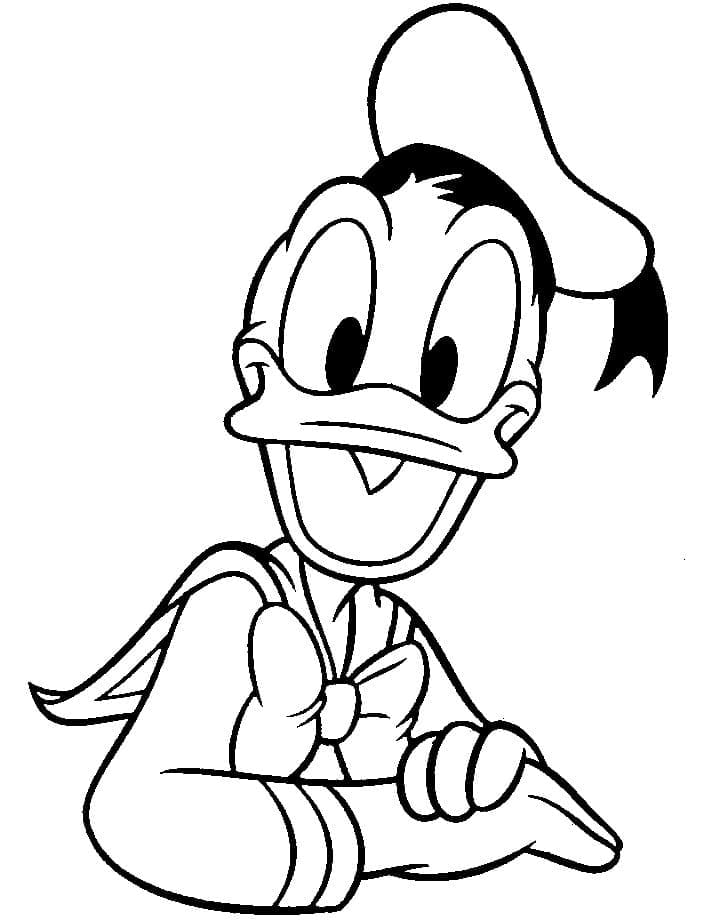 Çocuklar İçin Ücretsiz Donald Duck Boyama Sayfası
