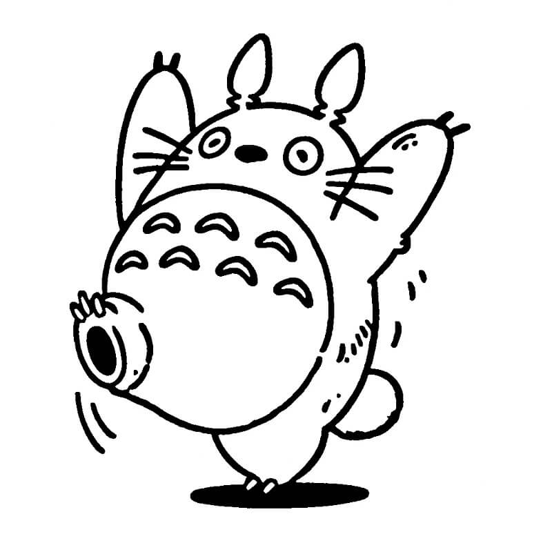 Çocuklar İçin Ücretsiz Totoro Boyama Sayfası