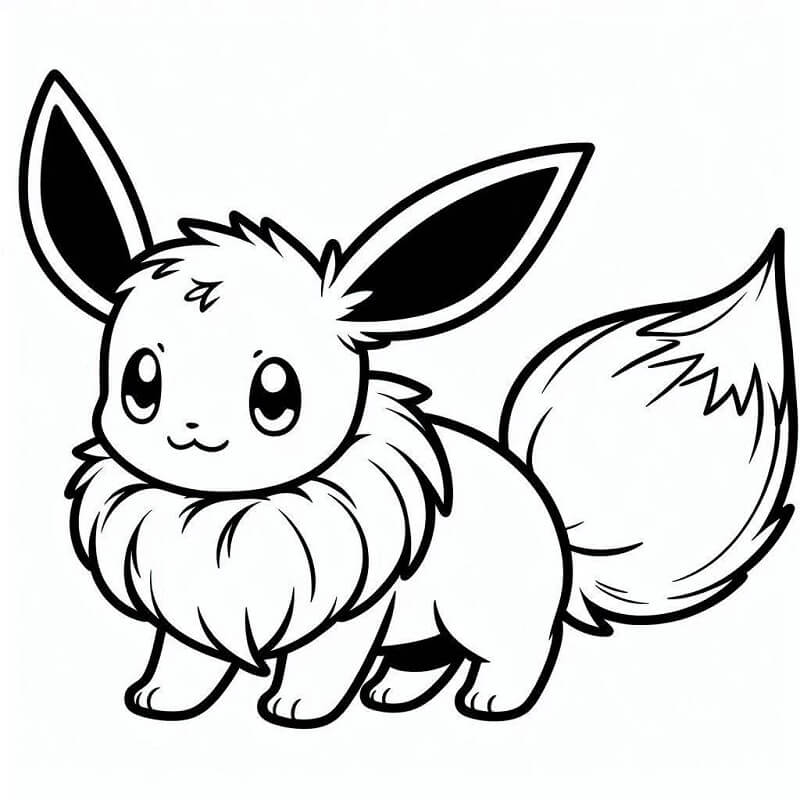 Çocuklar İçin Yazdırılabilir Eevee Boyama Sayfası