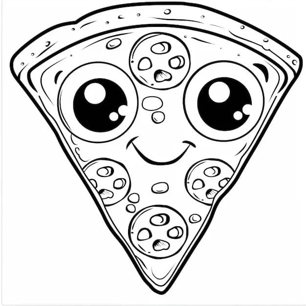 Çocuklar İçin Yazdırılabilir Pizza Boyama Sayfası