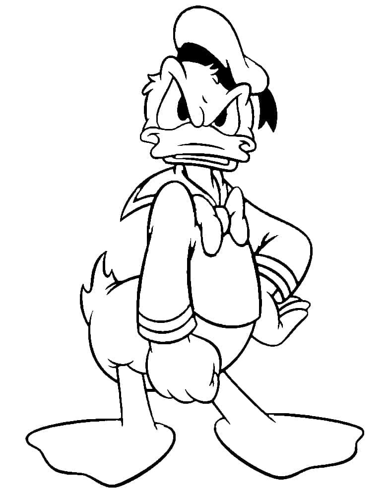 Çok Öfkeli Donald Duck Boyama Sayfası