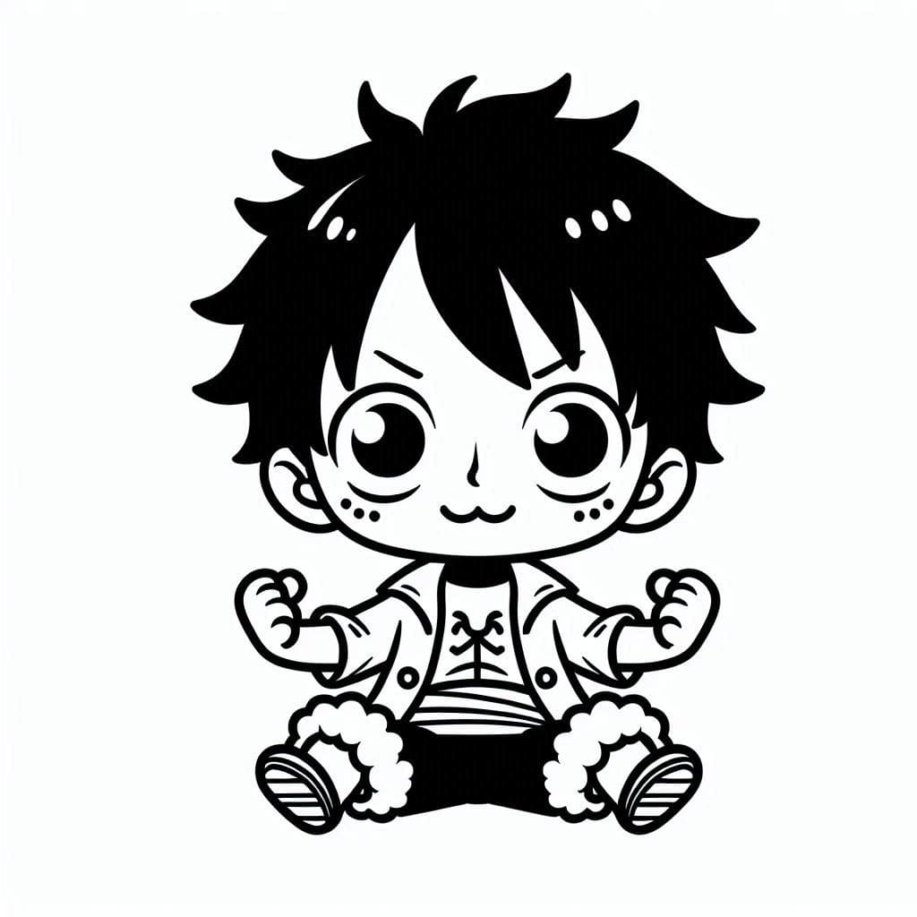 Çok Sevimli Luffy Boyama Sayfası