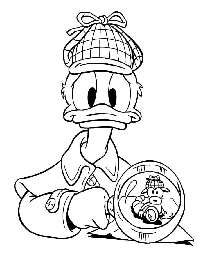Dedektif Donald Duck Boyama Sayfası