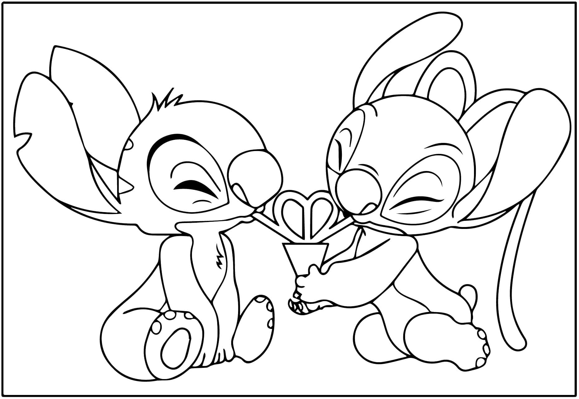 Disney Stitch ve Angel Boyama Sayfası
