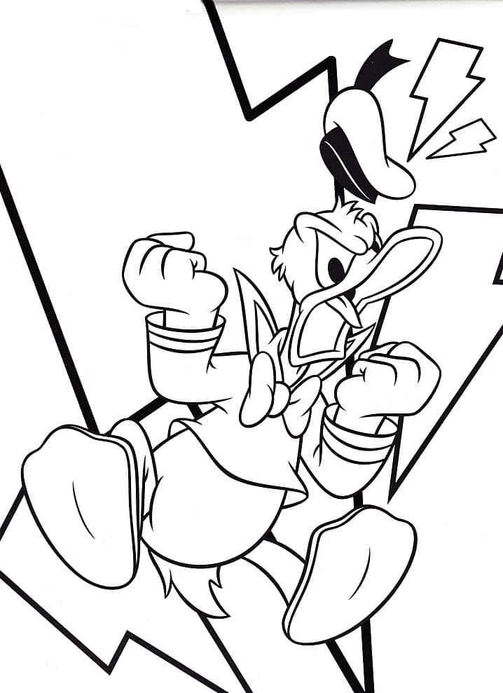 Donald Duck Öfkeleniyor Boyama Sayfası